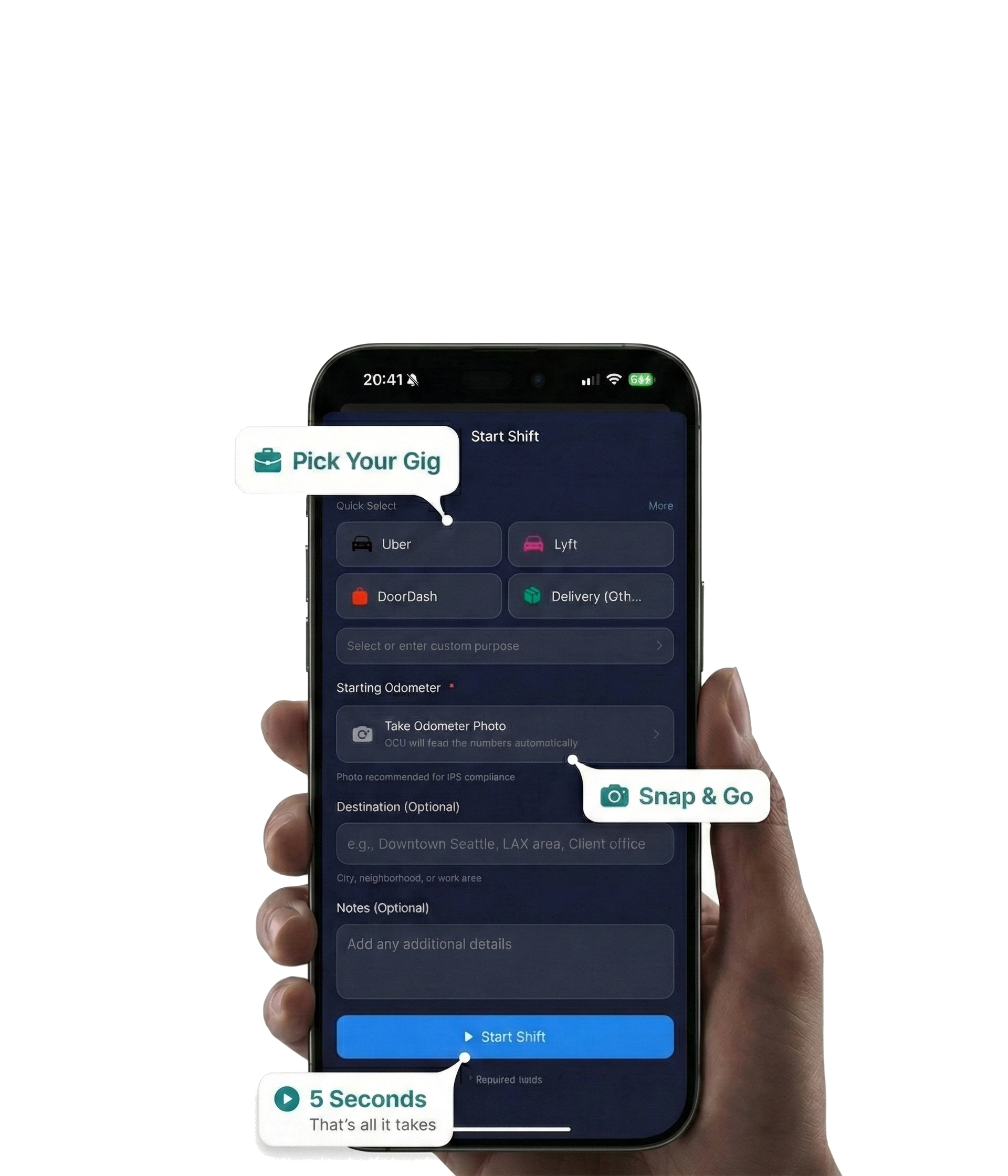 MileageSnap app - Two photos, zero GPS tracking